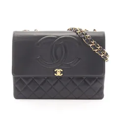 シャネル CHANEL ショルダーバッグ マトラッセ デカココマーク ブラック ラムスキン（羊革） デカココ マトラッセ チェーンショルダー レディース Used A