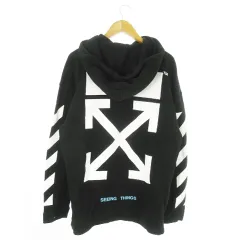 オフホワイト OFF WHITE DIAGONAL SEEING THINGS ARROW HOODIE パーカー スウェット プルオーバー 長袖 オーバーサイズ プリント ロゴ 裏毛 XS 黒 ブラック /AO12 ■GY17のサムネイル