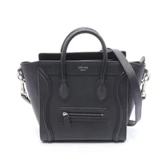 セリーヌ CELINE ハンドバッグ ラゲージ ナノショッパー ブラック レザー ラゲ-ジ ナノ ショッパー レディース Used B