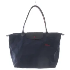 ロンシャン ル プリアージュ クラブ トートバッグ ハンドバッグ 紺 赤