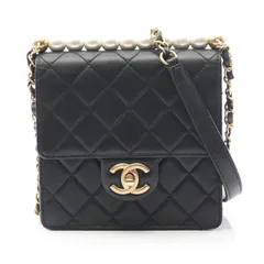 シャネル CHANEL ショルダーバッグ マトラッセ ブラック ラムスキン（羊革） マトラッセ ミニ チェーンショルダー レディース Used A