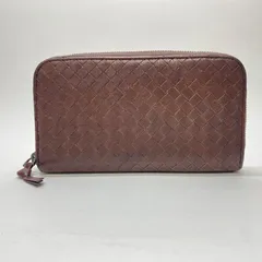 3268 BOTTEGA VENETA ボッテガヴェネタ 長財布 イントレチャート ダークブラウン ラウンドファスナー