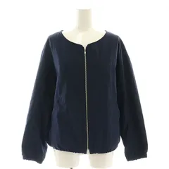 シップス SHIPS ジャケット ブルゾン ジップアップ ノーカラー コットン 紺 ネイビー /NR ■OS