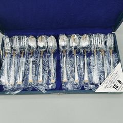 アズマ　ゴールドカトラリー　フルセット　45本　未使用 AZUMA YAMACO 未使用 ティータイムセット ゴールド装飾 18-8 2種12本