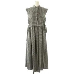 スナイデル SNIDEL ベストレイヤードワンピース ノースリーブ ロング 前開き チェック 0 黒 白 /NR ■OS