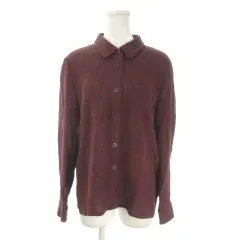 レリアン Leilian 長袖シャツ 11 赤 レッド ボルドー チェック 薄手 /AO8 ■GY60