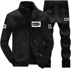 amatsu アマツ 3タイプ ジャージ セットアップ 上下セット 長袖 スポーツ 部屋着 メンズ typeB ブラック (B-ブラック,  M)