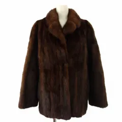 ノーブランド ミンクファーコート ショート 毛皮 アウター 11号 茶 ブラウン /DK ■GY18 ■MT