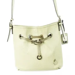 ペレボルサ pelle borsa ショルダーバッグ レザー 革 シボ革 ロゴ ハク 白 ホワイト /CK16 ■GY11