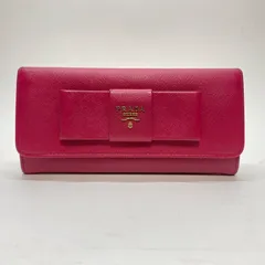 3156 PRADA プラダ 長財布 リボン ピンク サフィアーノレザー