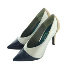 ダイアナ DIANA パンプス ポインテッドトゥ ハイヒール 22.5cm シルバーカラー 紺 ネイビー /MI