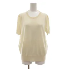 エルメス HERMES カシミヤニット カットソー Hロゴ 刺繍 半袖 46 アイボリー /JS ■GY18