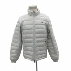 プーマ PUMA ダウンジャケット ダウンベスト 2WAY ミドル丈 ダブルジップ O XL アイボリー /SY57 ■GY61