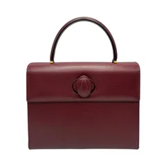 カルティエ CARTIER ハンドバッグ マストライン レザー ボルドー系 レディース