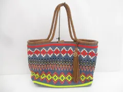  トリーバーチ TORY BURCH 刺? キャンバス トートバッグ マルチカラー レディース 中古
