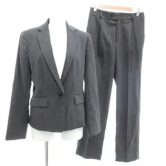 コムサイズム COMME CA ISM 美品 パンツ スーツ セットアップ  9 グレー ストライプ柄 /RG ■GY59