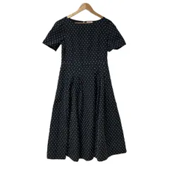 TOCCA(トッカ) ワンピース サイズ6 M レディース - 黒×白 クルーネック/半袖/ロング