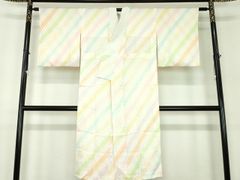 長襦袢 単衣 花模様 果物柄 暈し 薄浅葱色 しつけ糸 J-275 - メルカリ