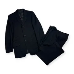 上下 Paul Smith ポールスミス Lessona社イタリア製生地 セットアップ テーラードジャケット 裾ダブル スラックス スーツ M/ブラック メンズ