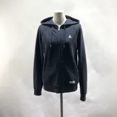 ルコックスポルティフ レディース コットン フード ジップアップ ジャケット ブラック S ヴィンテージ