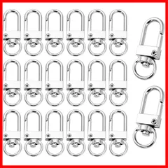 キーホルダー 金具 20個セット ナスカン ワンタッチキーホルダー 回転フック 360度回転 修理 交換 パーツ ハンドメイド アクセサリー DIY 手芸用品 手作り 素材 (シルバー)