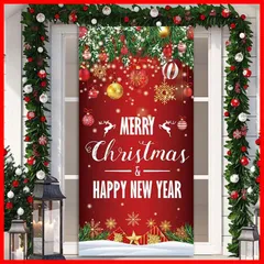 Harovo クリスマス タペストリー 大判 特大 飾り付け 飾り 装飾 クリスマスバナー クリスマスタペストリー トクダイ 背景布 180x90cm（Merry Christmas&Happy New Year ）