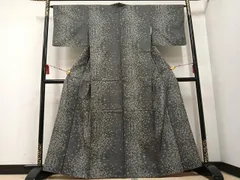 平和屋着物●本場大島紬　白大島　一元7マルキ　総絣　大野織物株式会社　草花文　手織　証紙付き　正絹　逸品　未使用　AABH0744fy 平和屋着物○本場大島紬 白大島 一元7マルキ 総絣 大野織物株式会社