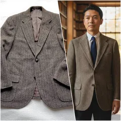 【語り継がれる英国の誇り】 IVY LEAGUERS CLUB ツイードジャケット メンズ AB5 ブラウン ヘリンボーン 100%ウール ブリティッシュウール くるみボタン 大同毛織 日本製 レトロ アイビーリーグ