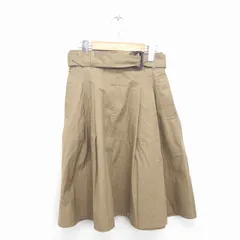 ガリャルダガランテ GALLARDAGALANTE フレア スカート ミモレ丈 ロング ベルト 綿 コットン 1 ベージュ 茶 /TT24