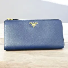 t12 PRADA　プラダ　サフィアーノ　ブルー 長 財布　ジップ アラウンド ウォレット　ロング　ラウンド ファスナー　小銭入れ　コインケース 付き