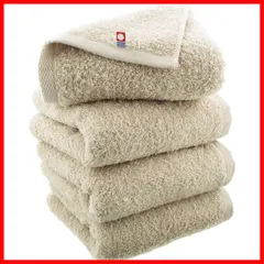 【在庫処分】日本製 サンドベージュ フェイスタオル 約80×34cm 認定 今治タオル 4枚セット 今治ファクトリー