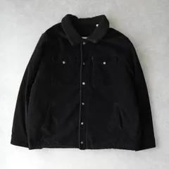 リーバイス SHERPA LINED TRUCKER JACKET コーデュロイ襟 ボアジャケット ブラック メンズ