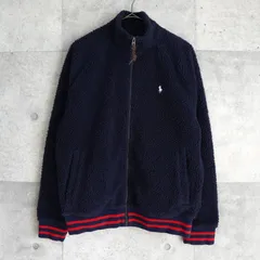 ポロ ラルフローレン スモールポニーロゴ ボア フリースジャケット ネイビー