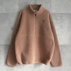 ザ ノースフェイス ロゴ ハーフジップ ボア フリースジャケット ブラウン