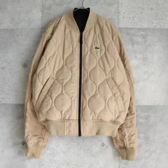 ラコステ リバーシブル ロゴパッチ キルティング ボンバージャケット ブルゾン ブラック / ベージュ