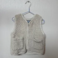 ミッキーマウス アイボリー フリース ベスト S