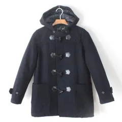 82【美品】イーストボーイ ダッフルコート 11 ダークネイビー 濃紺 L 裏中綿入りキルト EAST BOY 通学 制服 女子中高生 スクールコート