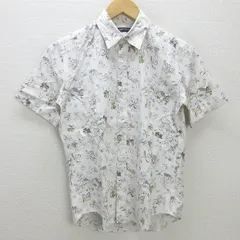 g■ユナイテッドアローズ/UNITED ARROWS  B＆Y 半袖シャツ/花柄【M】白系/men's/63【中古】■