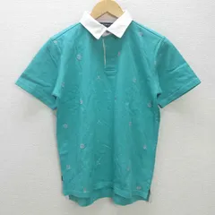 t■日本製■トミー/TOMMY 半袖ポロシャツ/ラガーシャツ■緑系【 メンズM 】MENS/76【中古】