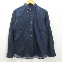 g■ユナイテッドアローズ/UNITED ARROWS GLR 長袖BDシャツ/コットン【S】紺/men's/64【中古】■