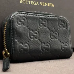 p31　GUCCI　グッチ　シマ　GGエンボス　ブラック 短 財布　コインケース　カードケース　小銭入れ　ジップ アラウンド  ミニ コンパクト ウォレット　ラウンド ファスナー