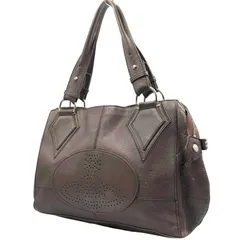 ヴィヴィアンウエストウッド パンチングオーブ レザー トートバッグ【AFE5】