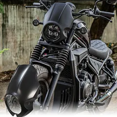 【GOLDFAUST】 レブル ビキニカウル フロントカウル カスタム パーツ フェアリング フロントマスク カスタムパーツ ２５０ｃｃ ５００ｃｃ １１００ｃｃ マットブラック（艶無し黒） ＭＣ４９ ＳＣ８３ ＲＥＢＥＬ