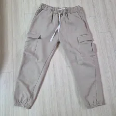 ベージュ カーゴ ジョガーパンツ 裏起毛