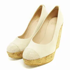 スチュアートワイツマン STUART WEITZMAN パンプス ウェッジソール 装飾 コルク スエード ベージュ 38