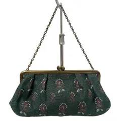 ANNA SUI(アナスイ) ハンドバッグ - ダークグリーン×ボルドー×ライトグレー ミニバッグ/がま口/チェーンハンドル