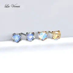 ✴︎月の雫✴︎ つけっぱなしOK インド産 天然 レインボームーンストーン 宝石質 AAA 一粒 マロンカット ピアス 4mm 316 両耳用 スタッド 6月誕生石