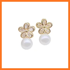 【新品】 天然淡水パールピアス 925シルバー パール イヤリング ス ピアス レディース 人気 金属アレルギー対応 (白いパールB)