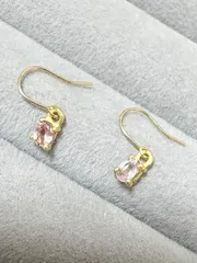宝石質ピンクトルマリンAAA  K18  フック　ピアス　18金　刻印有り　つけっぱなし