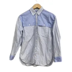 PaulSmith(ポールスミス) 長袖シャツブラウス サイズ40 L レディース美品  - ライトブルー×白×黒 ストライプ